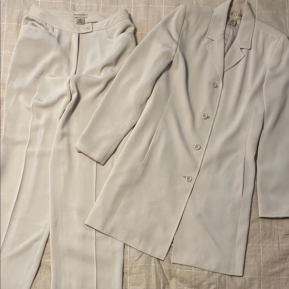 Apostrophe beige Women's Blazer and Trousers Set
